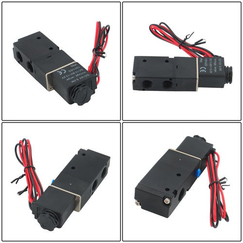 DURAFORCE 1/4" 3 Way 2 Position Directional Control Electric Solenoid Air Valve 12V DC HOT