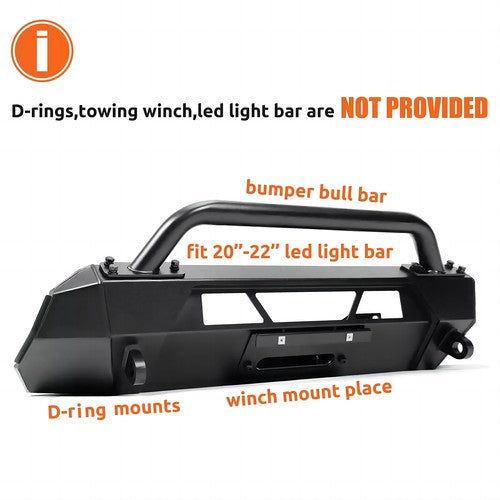 Steel Front Stubby Bumper Guard Bull Bar for Toyota Tacoma 2016-2023