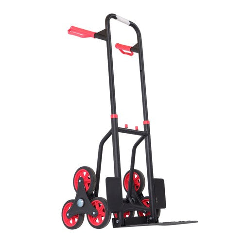 DURAFORCE W/ 6 TPR Wheels Stair Climbing Hand Truck Capacity:440lbs Telescoping Handle