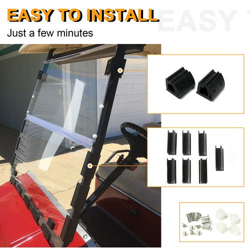 Golf Cart Front Folding Clear Windshield Windscreen for Club Car DS 2000 5 Up