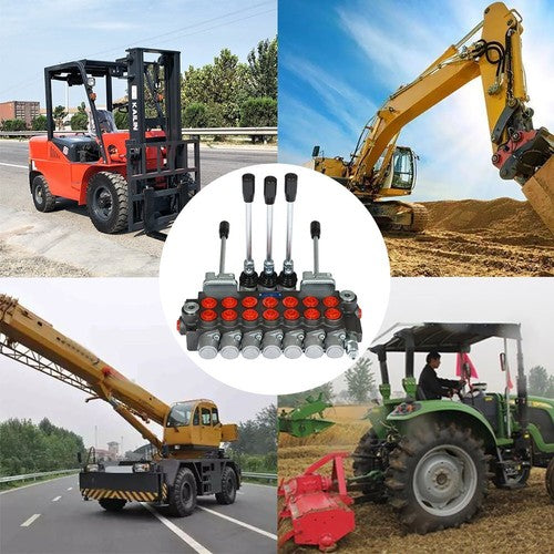 DURAFORCE Hydraulic Backhoe Directional Control Valve w/ 2 Joysticks, 6 Spool, 11 GPM