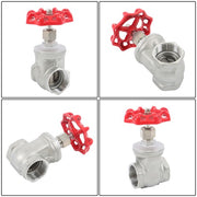 DURAFORCE Stainless Steel Gate Valve 1-1/2" NPT Female Rotary Sluice Valve With Wheel Hand