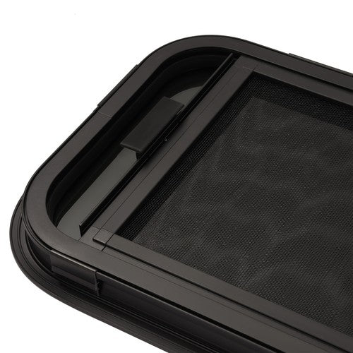 DURAFORCE 42" W × 12" H RV Window W/ Trim Ring Horizontal Slide Dark Black For RV Trailer