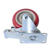 DURAFORCE 4 pcs 4-inch universal casters red (2 with brakes and 2 without brakes)