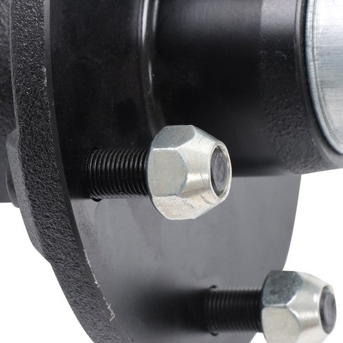 DURAFORCE 2PC Pre-Assembled 5 x 5.5" Trailer Hub Kit & Flange #84 Spindle With Bearing Kit