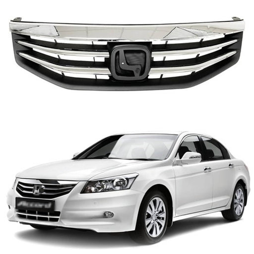 DURAFORCE Front Radiator Bumper Grille Front Upper Chrome Grill Fit Honda Accord 2011-2012