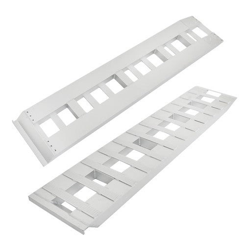 DURAFORCE 2Pcs 72'' × 14'' Aluminum Sliver Trailer Ramps 6500LBS Total Beavertail Hook End