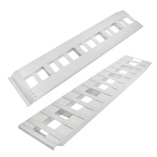 DURAFORCE 2Pcs 72'' × 14'' Aluminum Sliver Trailer Ramps 6500LBS Total Beavertail Hook End