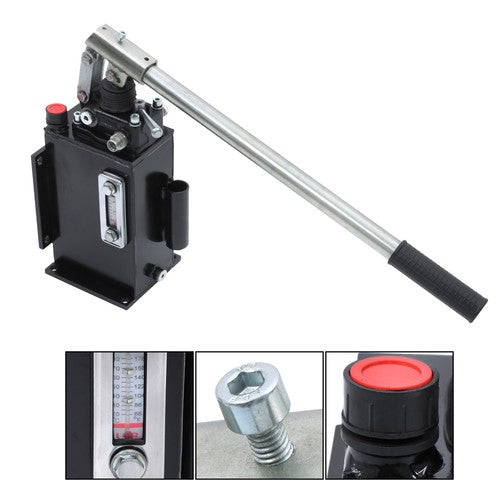 DURAFORCE Hydraulic piston hand pump with valve for double acting cylinder 2.7 CID 3 Quart