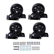 DURAFORCE 4 Inch Universal Heavy Duty Swivel Caster Wheels × 4 with Brakes Black