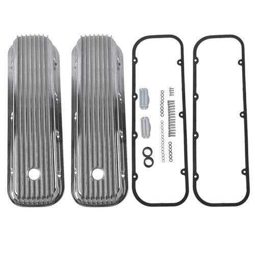 DURAFORCE 3-11/16" Tall Finned Aluminum Valve Covers Fits Chevy Big Block 396 402 427 454