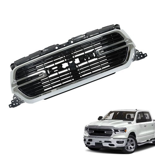 DURAFORCE W/Chrome Grille Front Grill Glossy Black New For Dodge Ram 1500 2019 2020-2022