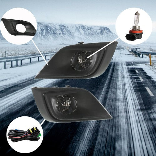 DURAFORCE Right+Left Clear Lens Fog Lights Assembly w/Halogen Bulbs For 15- Nissan Murano