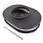 DURAFORCE 12 in Half Finned Black Aluminum Oval Air Cleaner w/ Washable Filter Fits Chevy