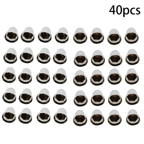 DURAFORCE 40pcs ABS Chrome 33mm Push-on Bullet Flanged Lug Nut Covers for Semi Trucks