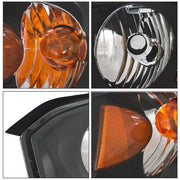 DURAFORCE RH & LH Headlights Headlamps Housing Halogen Black For Chevy Malibu 2004-2008