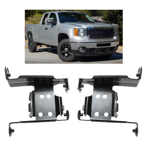 DURAFORCE LH&RH 2 Pc Front Bumper Bracket Black Fit For 2011-2014 GMC Sierra 2500/3500 HD