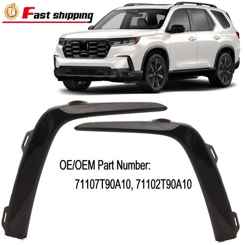 DURAFORCE Front Bumper Molding Trim for Honda Pilot 2023-2025 Glossy Black LH RH Side