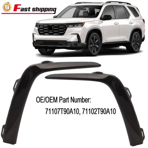 DURAFORCE Front Bumper Molding Trim for Honda Pilot 2023-2025 Glossy Black LH RH Side