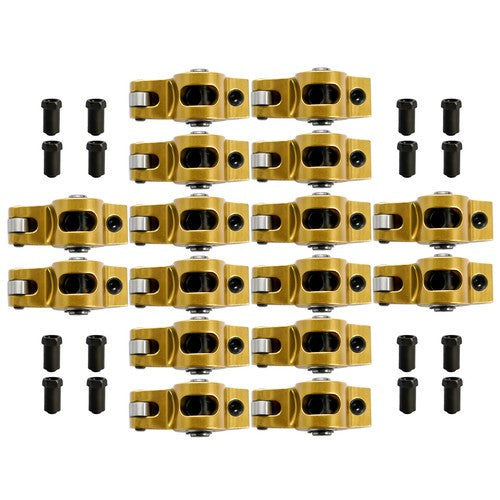 DURAFORCE 1.7 Ratio 7/16" Stud Gold Roller Rocker Arms Kit For Chevy BBC 396 402 427 454