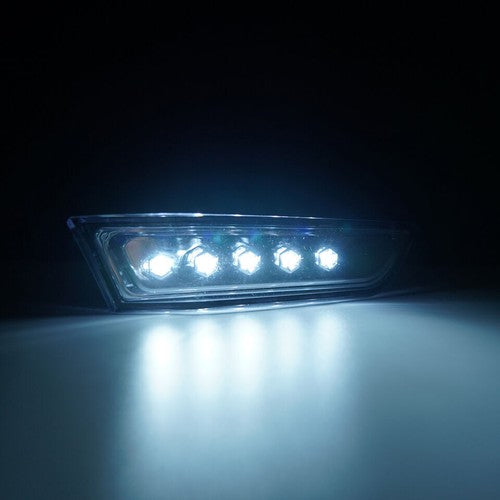 DURAFORCE White LED Bumper Side Marker Lights Lamps Clear For 2003-2007 Infiniti G35 Coupe