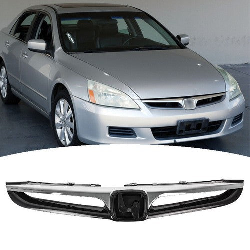 DURAFORCE Front Bumper Chrome Grille Grill Assembly for 2006-2007 for Honda Accord
