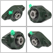 DURAFORCE 6PCS UCP201-8 Pillow Block Bearing 1/2"Bore 2 Bolt Cast Iron Base Self Alignment