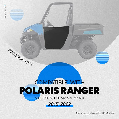 Aluminum Half Door Kit for Polaris Ranger 500 570 EV ETX Mid Size 2015-2022