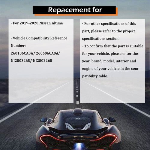 DURAFORCE For Nissan Altima 2019-2020 LH+RH Headlight Headlamps Clear Lens Halogen Chrome