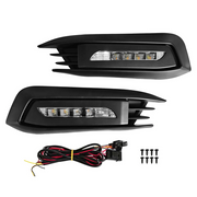 DURAFORCE For 2016-2018 Honda Civic Sedan Front Bumper Lower Grille & DRL Fog Light Lamp