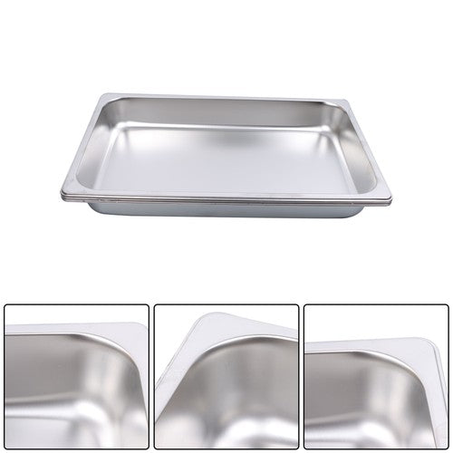 DURAFORCE 6 Pack 2.5 Inch Deep Full Size Restaurant Steam Table Pans Without Lid
