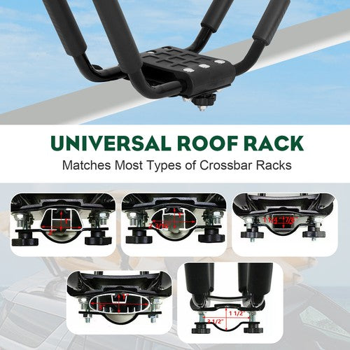 DURAFORCE Set of 4 PCS Canoe Boat Kayak Roof Rack Car SUV Truck Top Mount J-Bar Holder