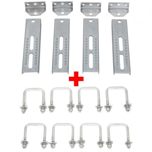 DURAFORCE (4) 10" Zinc-Plated Swivel Top Bunk Bracket Kit For 2x4 Boat Trailer Crossmember
