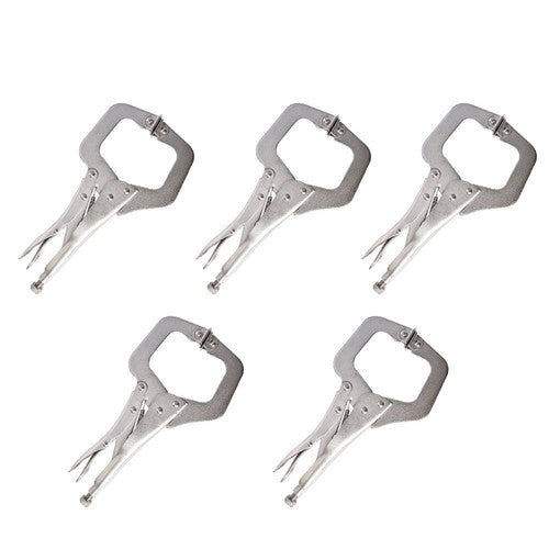 DURAFORCE Adjustable 11" Locking C Clamp Pliers Grip w/ Swivel Pad Vise Jaws 5 Pcs