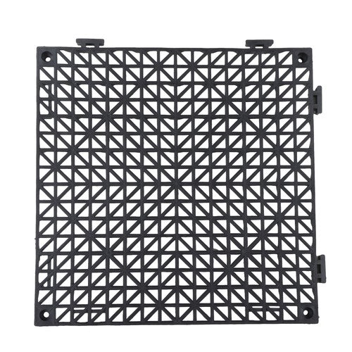 DURAFORCE 55PCS 12x12" Interlocking Drainage Floor Tiles Modular Interlocking Tile Black