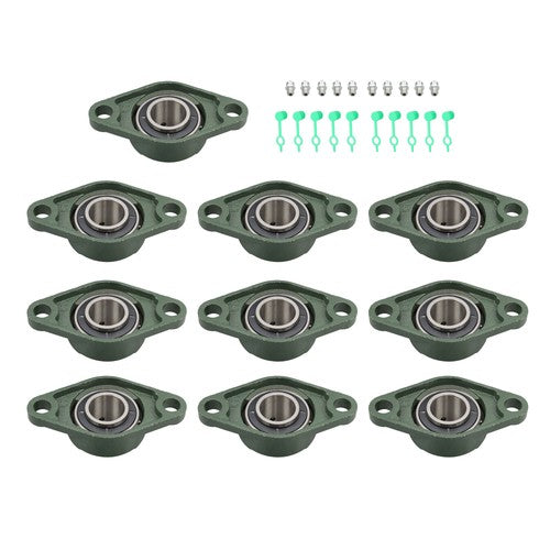 DURAFORCE UCFL206-20 Pillow Block Bearing 1-1/4" Bore 2 Bolt Flange Mounted 10Pcs