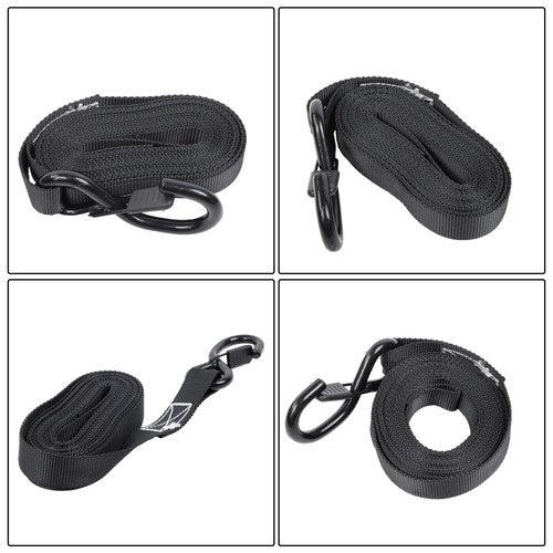 DURAFORCE 4 Pack Steel Ratchet Strap Black Fracture Strength 2200lbs 1in*15ft S Hooks