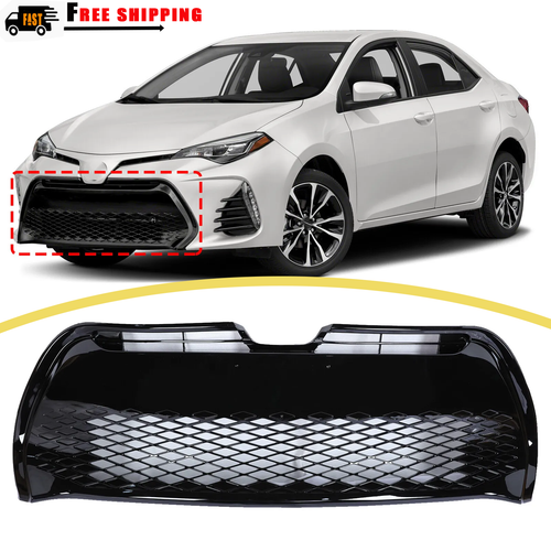 DURAFORCE Front Bumper Lower Grille Grill Black for Toyota Corolla SE XSE 2017 2018 2019