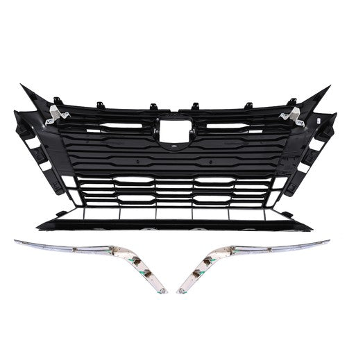 DURAFORCE For 2023-2024 Nissan Altima SV Front Bumper Upper Grille & Grille Chrome Molding