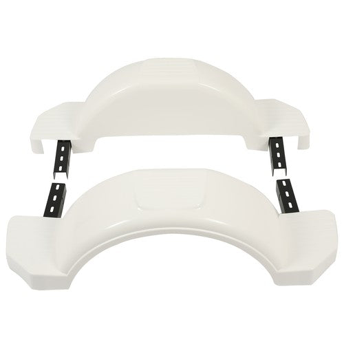 DURAFORCE 2 Single Axle Trailer Fenders w/ Top Step For 13" Wheels Tires Skirt Boat White