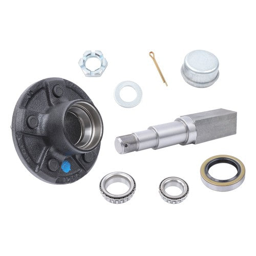 DURAFORCE New Fit For 5 on 4.5" Wheel Hub Kit and 8.25” Square #84 Spindle (7-Pieces /Set)