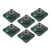DURAFORCE 6Pcs UCF205-16 Pillow Block Flange Bearing 1" Bore Solid Base Self Aligning