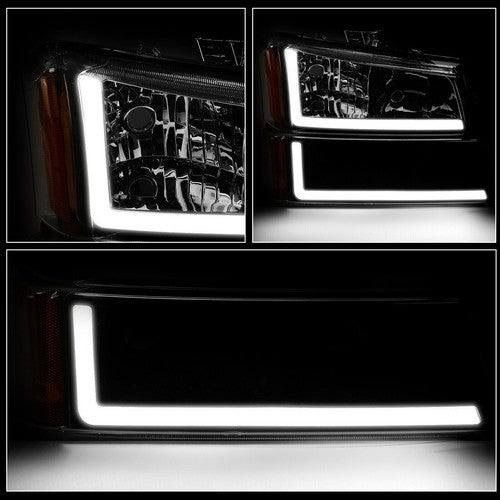 DURAFORCE FOR CHEVY SILVERADO AVALANCHE 03-07 LED DRL HEADLIGHT BUMPER LAMPS CHROME/BLACK