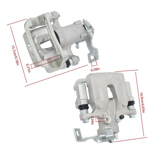 DURAFORCE Rear Brake Calipers w/ Bracket L＋R 19B6788 583112VA30 For Hyundai Veloster 12-17