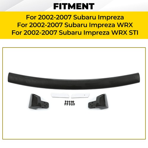 Rear Roof Spoiler Carbon Fiber Style for Subaru Impreza WRX STI 2002 to 2007
