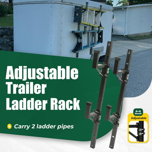 DURAFORCE 2PCS Adjustable Trailer Side Ladder Rack For Enclosed Trailer Exterior Side Wall