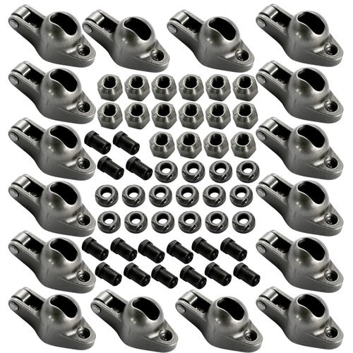 DURAFORCE 16Pcs Steel Roller Rocker Arms for Small Block Chevy 350 1.6 Ratio 3/8" Stud New
