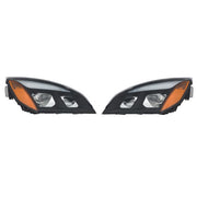 DURAFORCE For Freightliner Cascadia Full LED Black Housing Headlights Headlamps 2018-2023