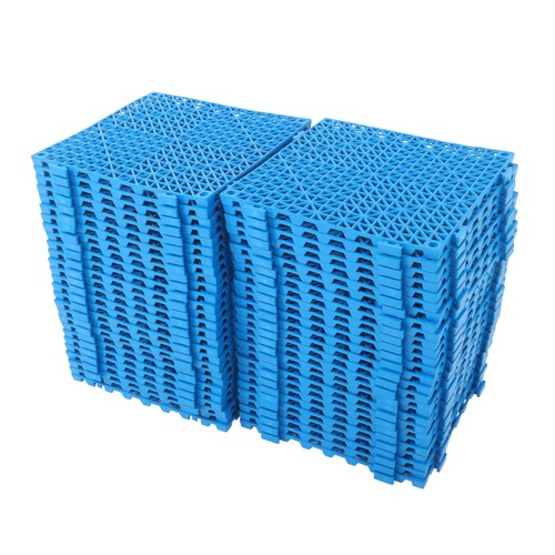 DURAFORCE 50PCS 12 x 12in Interlocking Drainage Floor Tiles Modular Interlocking Tile Blue