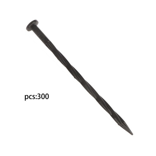 DURAFORCE 300PCS 8 Inch Plastic Landscape Anchoring Spikes, Garden Spiral Landscape Spikes